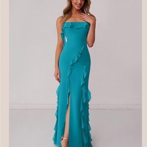 NWT Azazie Jade Ruffle Maxi Dress 🆕